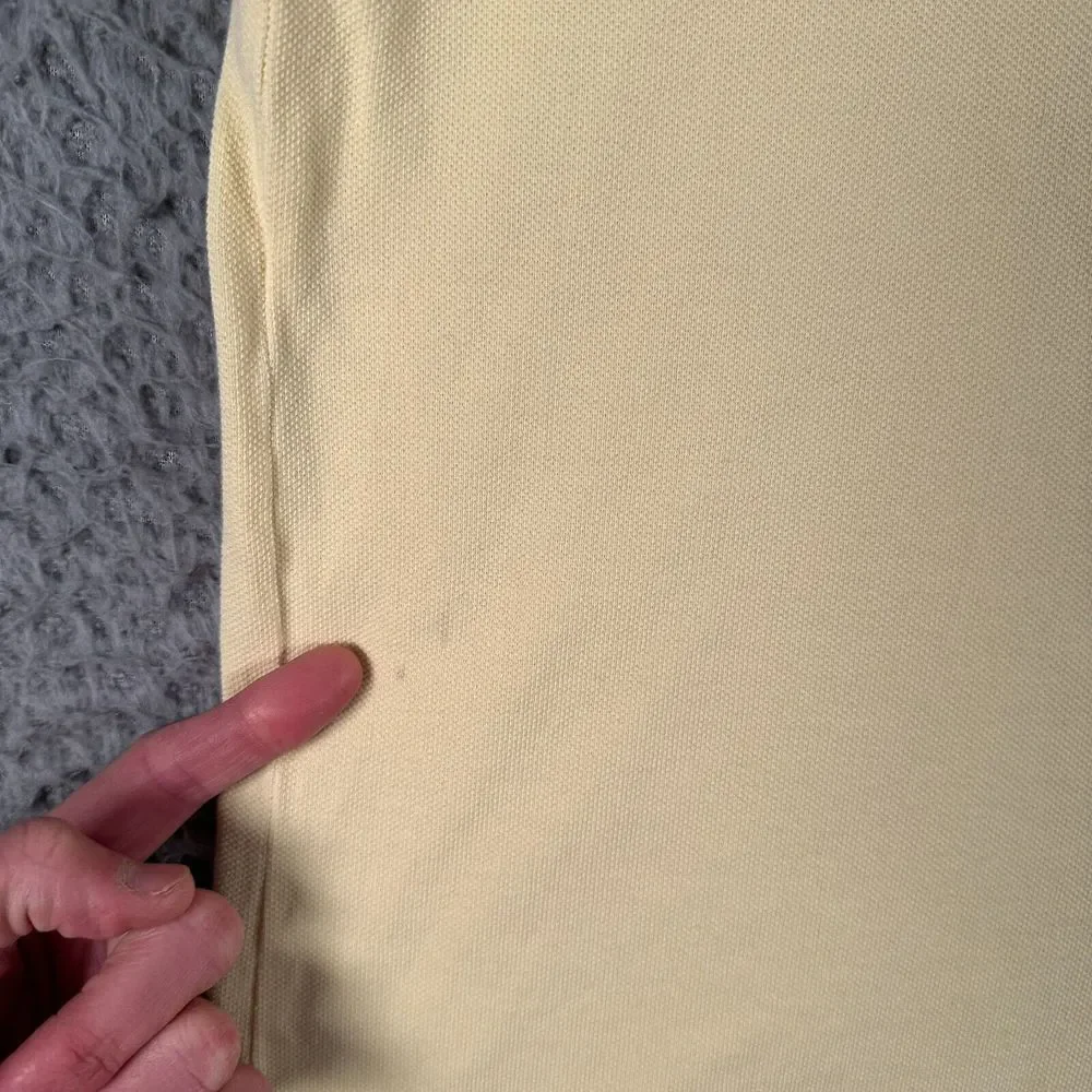 J.CREW Oarsman Polo‎ Shirt Men Large Yellow Short Sleeve Preppy Casual Flaw